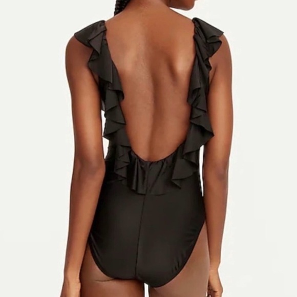 J. Crew Hot Pink Ruffle Scoopback One-Piece Swimsuit Bathing Suit Plus Size 24 - Picture 13 of 14